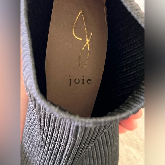 JOIE X Revolve Neely Sz 6.5 Black Knit Stretch Block Heel Sock Booties Worn 1x - Picture 9 of 9
